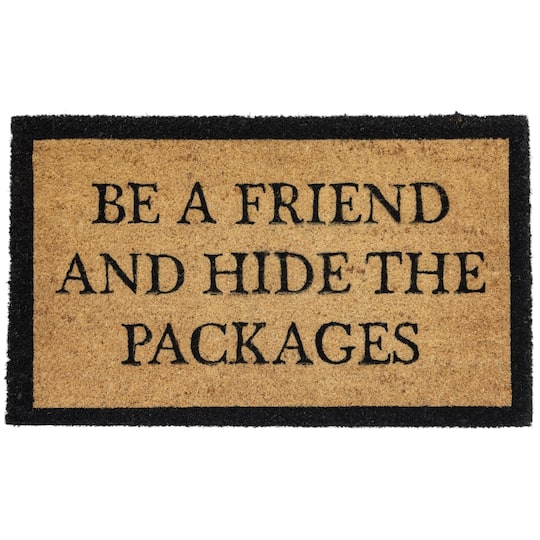 Rectangular "Hide The Packages" Doormat 30" x 18" By Northlight in Black | Michaels®